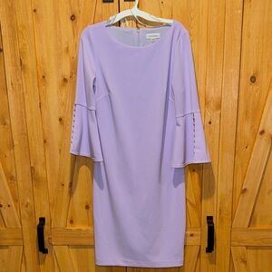 Calvin Klein Women's Long Sleeve Lavender Dress